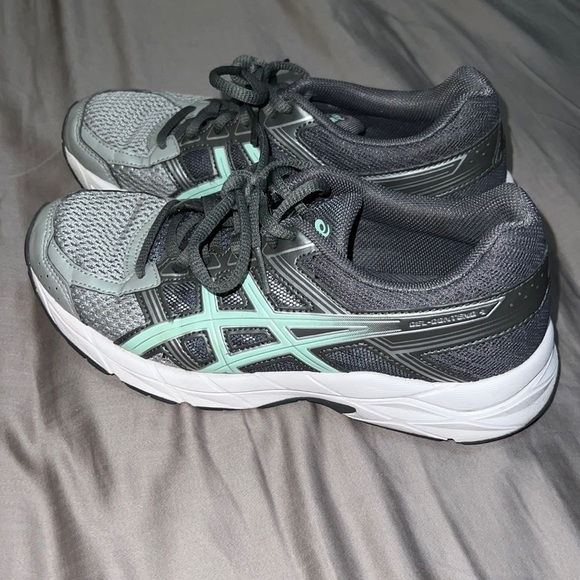 ASICS Gel Contend 4 Ortholite Sneakers Womens Mid Grey/Glacier Sea/Silver - Picture 1 of 6